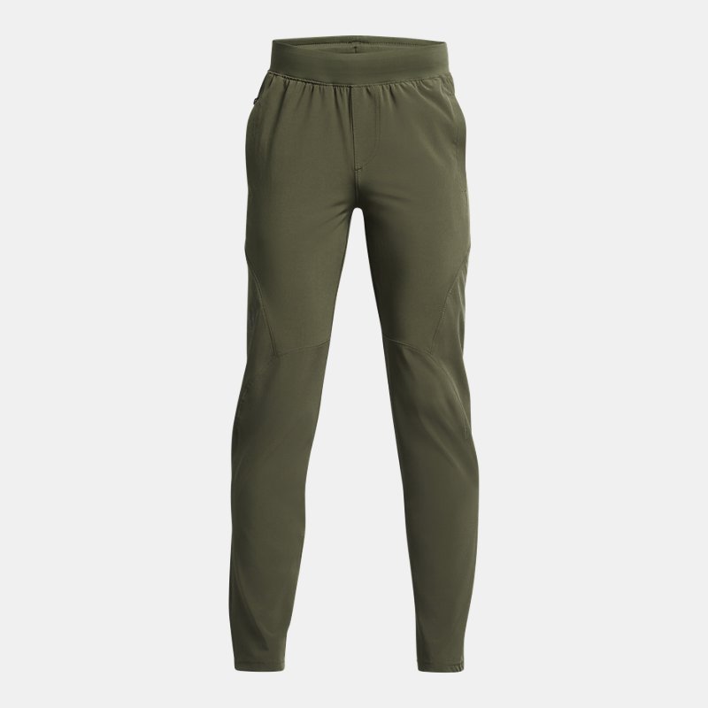 Pantaloni Under Armour Unstoppable Tapered da ragazzo Marine OD Verde / Nero YLG (149 - 160 cm)
